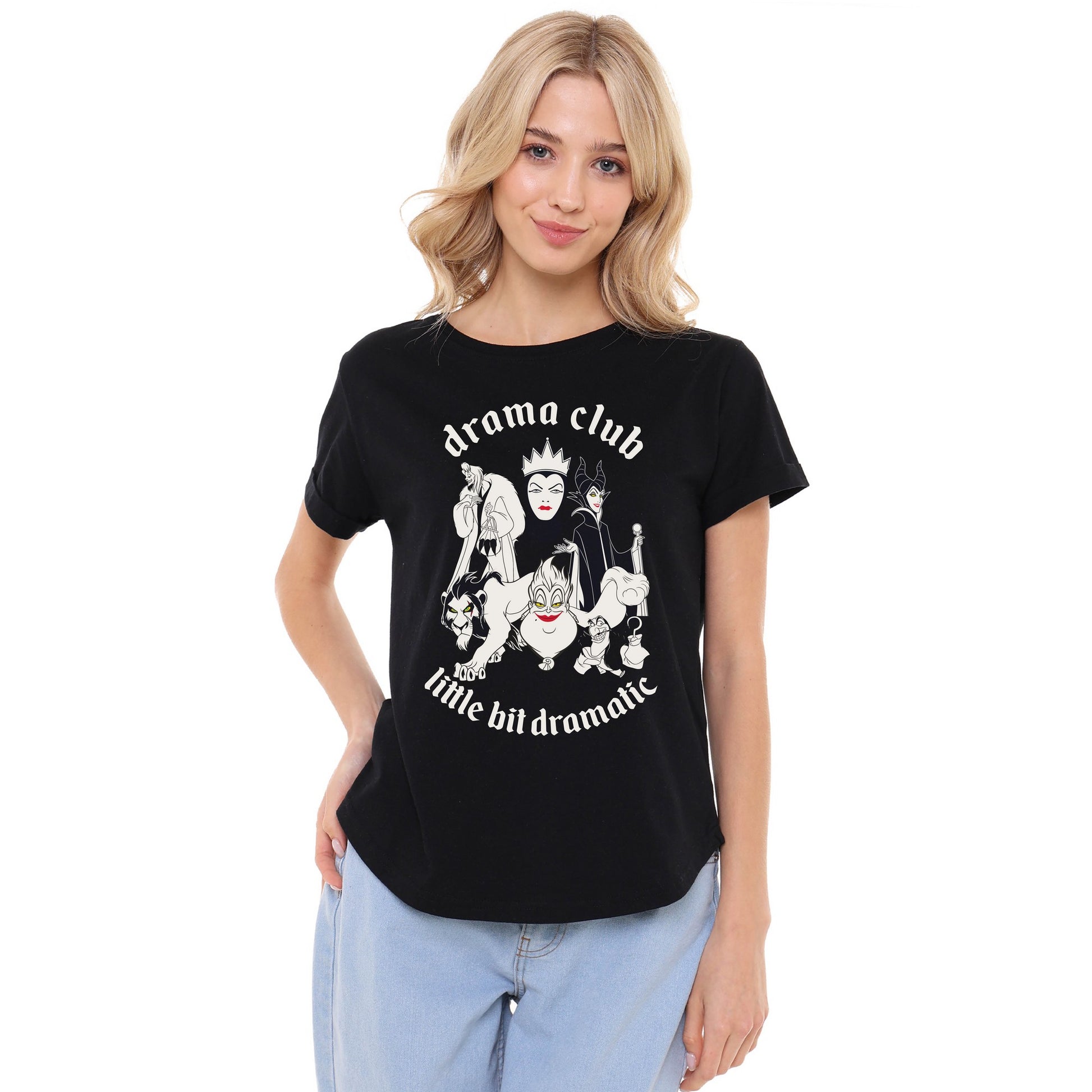 Black - Side - Disney Womens-Ladies Little Bit Dramatic T-Shirt