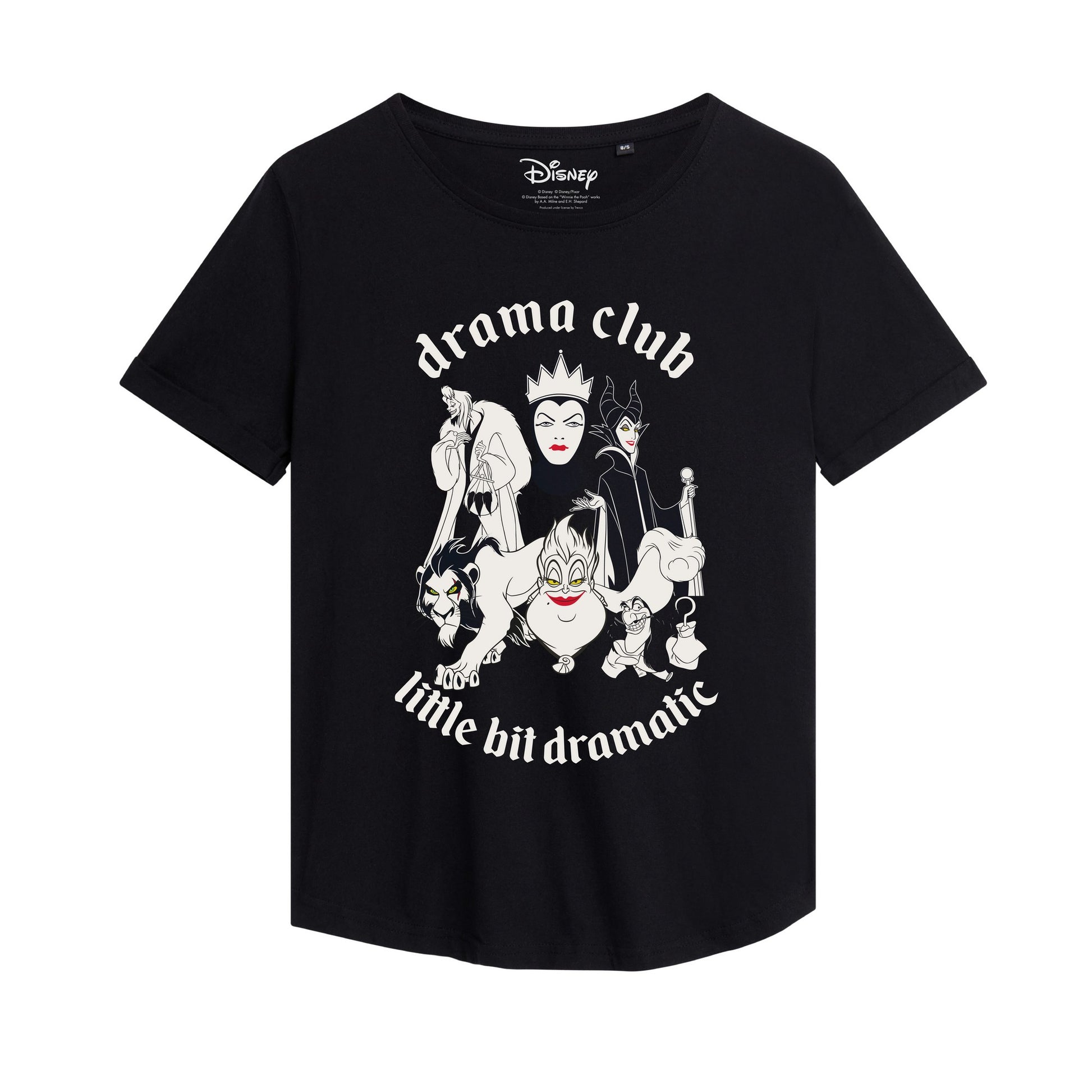 Black - Front - Disney Womens-Ladies Little Bit Dramatic T-Shirt