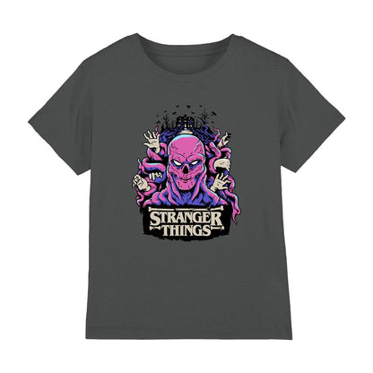 Charcoal - Front - Stranger Things Childrens-Kids Creel House T-Shirt