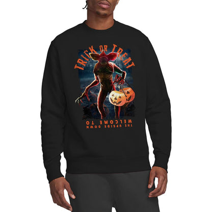 Black - Lifestyle - Stranger Things Unisex Adult Trick Or Treat Demogorgon Sweatshirt