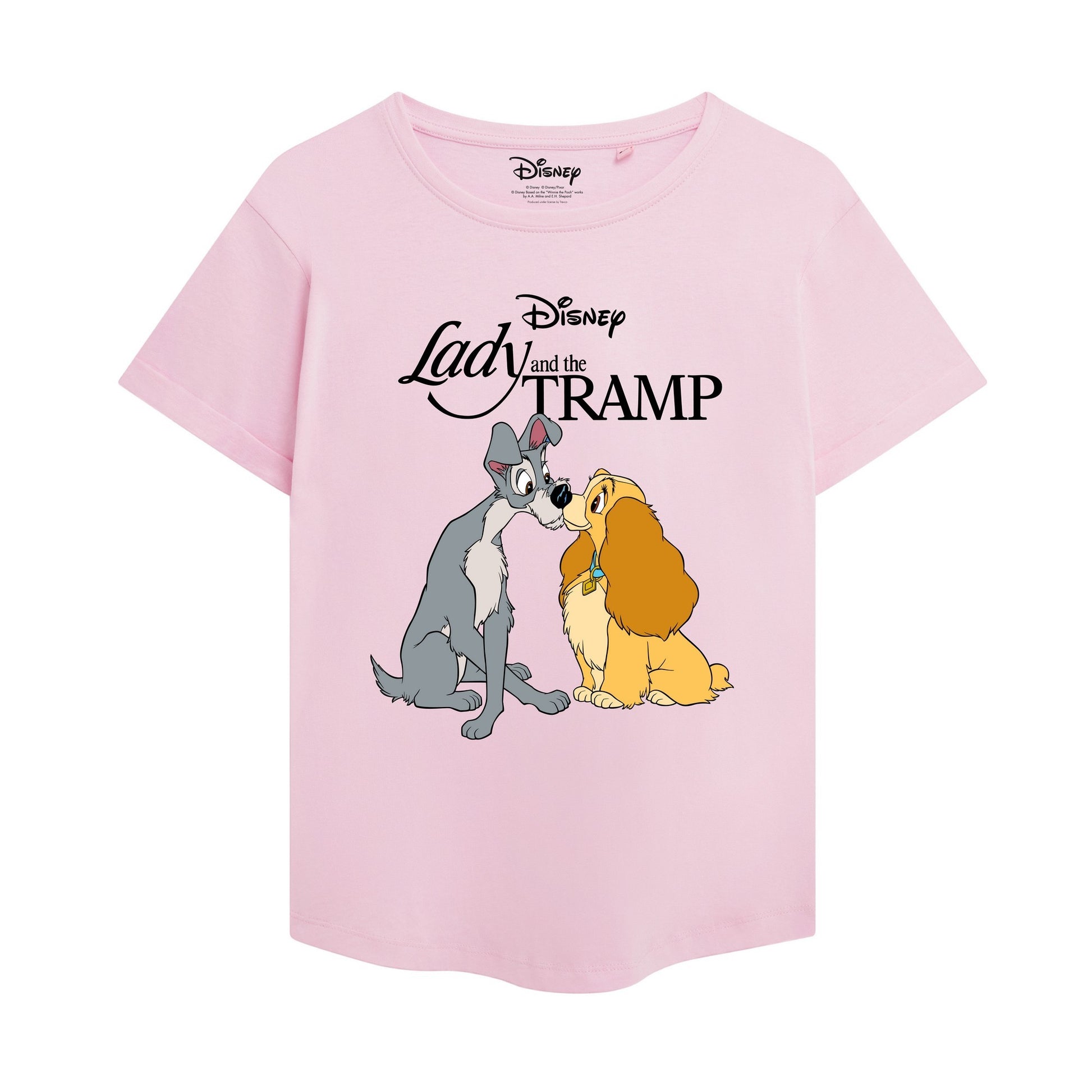 Light Pink - Front - Lady And The Tramp Womens-Ladies Classic T-Shirt