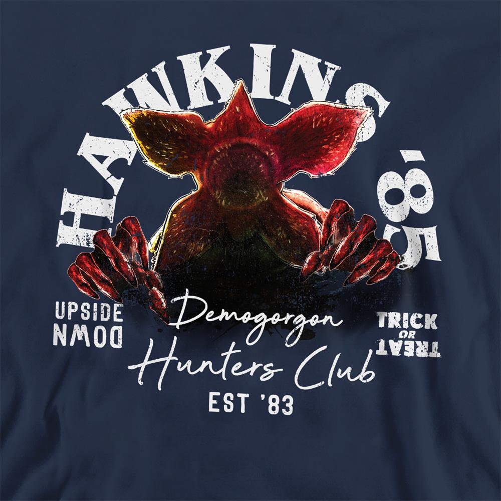 Navy - Side - Stranger Things Unisex Adult Hawkins´85 Demogorgon Hunters Sweatshirt