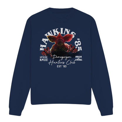 Navy - Front - Stranger Things Unisex Adult Hawkins´85 Demogorgon Hunters Sweatshirt