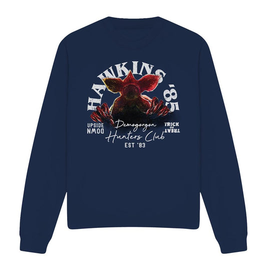 Navy - Front - Stranger Things Unisex Adult Hawkins´85 Demogorgon Hunters Sweatshirt