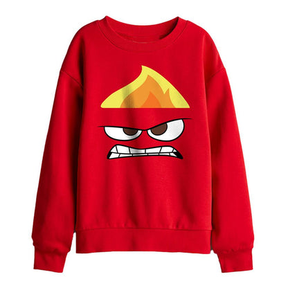 Red - Front - Inside Out Childrens-Kids Anger Face Sweatshirt
