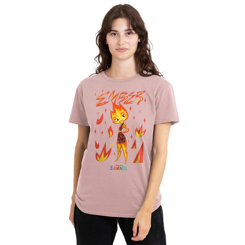 Pink - Lifestyle - Elemental Womens-Ladies Ember Fire T-Shirt