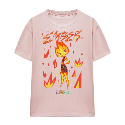 Pink - Front - Elemental Womens-Ladies Ember Fire T-Shirt