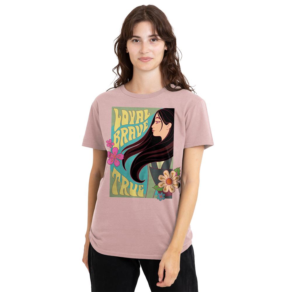 Pink - Lifestyle - Mulan Womens-Ladies Loyal Brave True T-Shirt