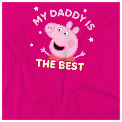 Fuchsia - Side - Peppa Pig Girls My Daddy Is The Best T-Shirt