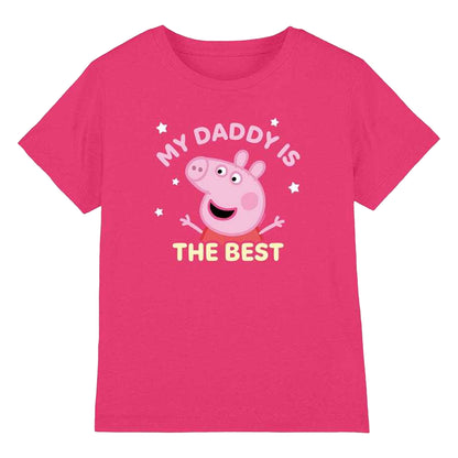 Fuchsia - Front - Peppa Pig Girls My Daddy Is The Best T-Shirt
