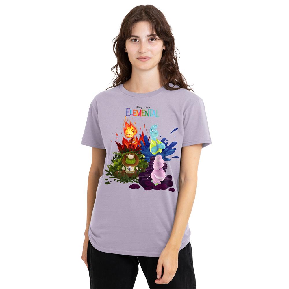 Lavender - Lifestyle - Elemental Womens-Ladies Group Scene Cotton T-Shirt