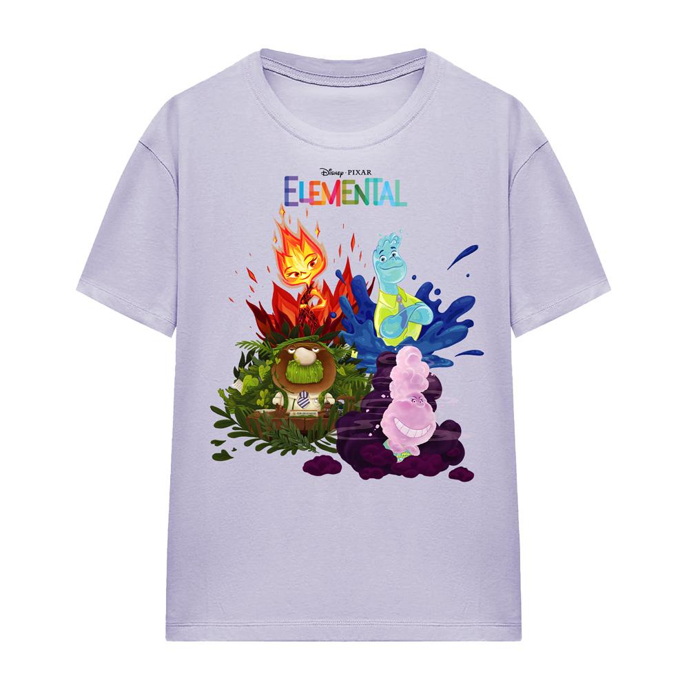 Lavender - Front - Elemental Womens-Ladies Group Scene Cotton T-Shirt