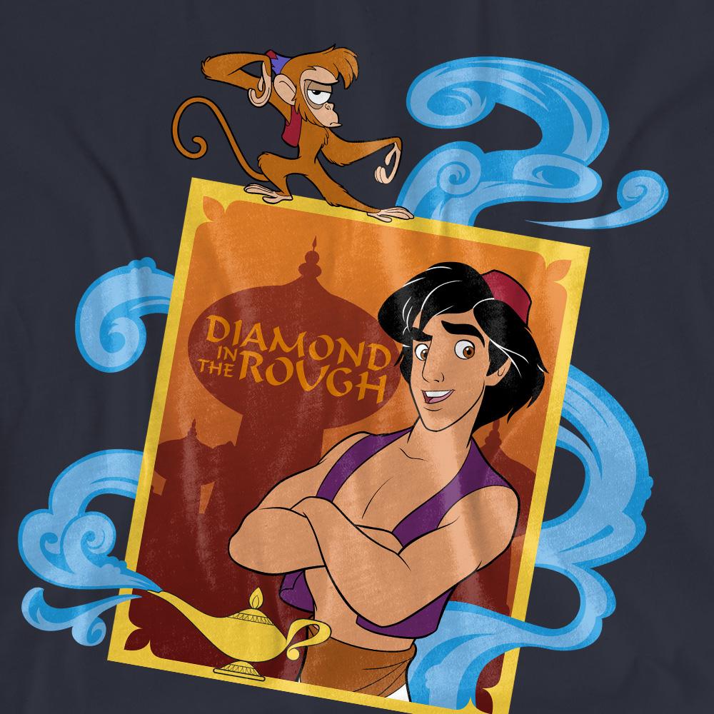 Deep Navy - Side - Aladdin Womens-Ladies Diamond In The Rough T-Shirt