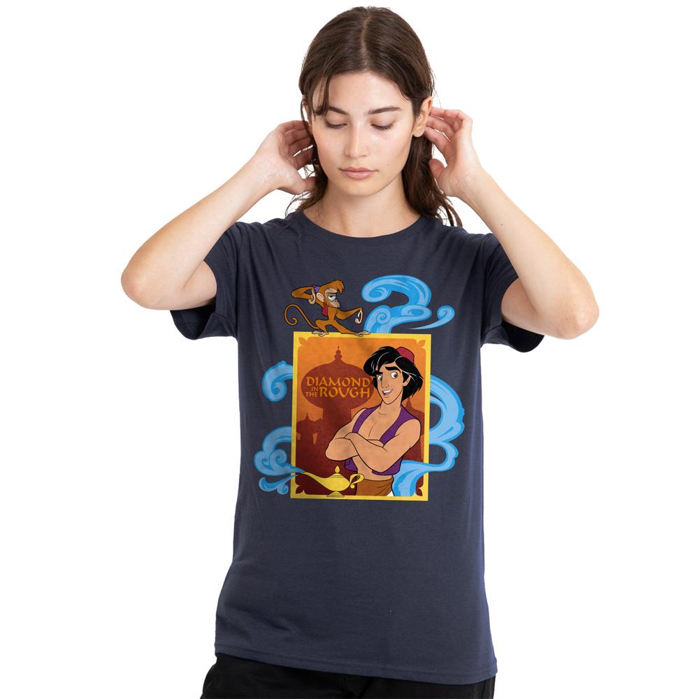 Deep Navy - Lifestyle - Aladdin Womens-Ladies Diamond In The Rough T-Shirt