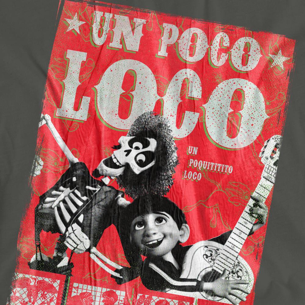 Charcoal - Side - Coco Womens-Ladies Un Poco Loco Miguel & Hector Poster T-Shirt