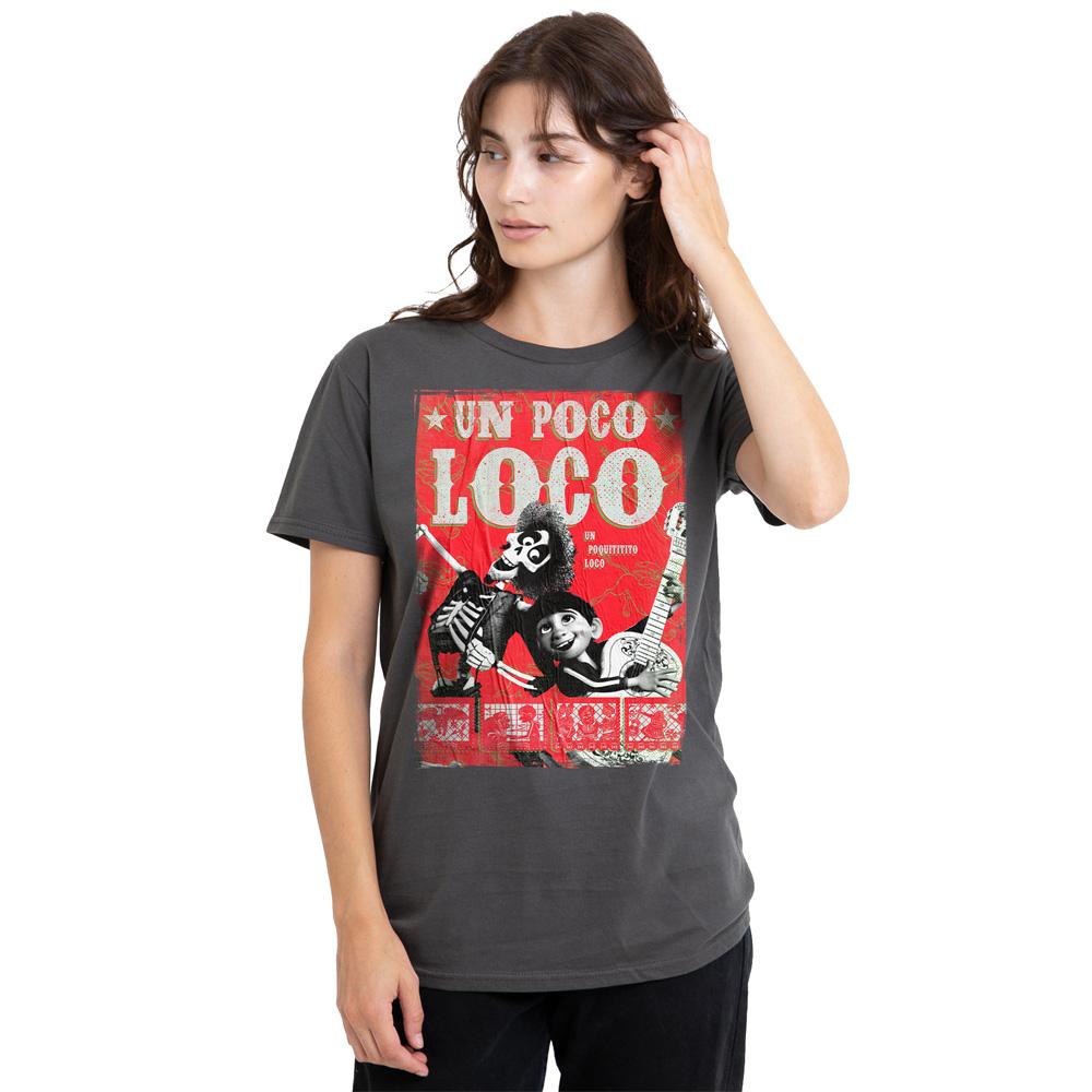 Charcoal - Lifestyle - Coco Womens-Ladies Un Poco Loco Miguel & Hector Poster T-Shirt