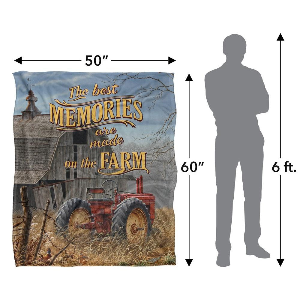 Multicoloured - Lifestyle - JQ Licensing Memories On The Farm Silky Tractor Supersoft Blanket