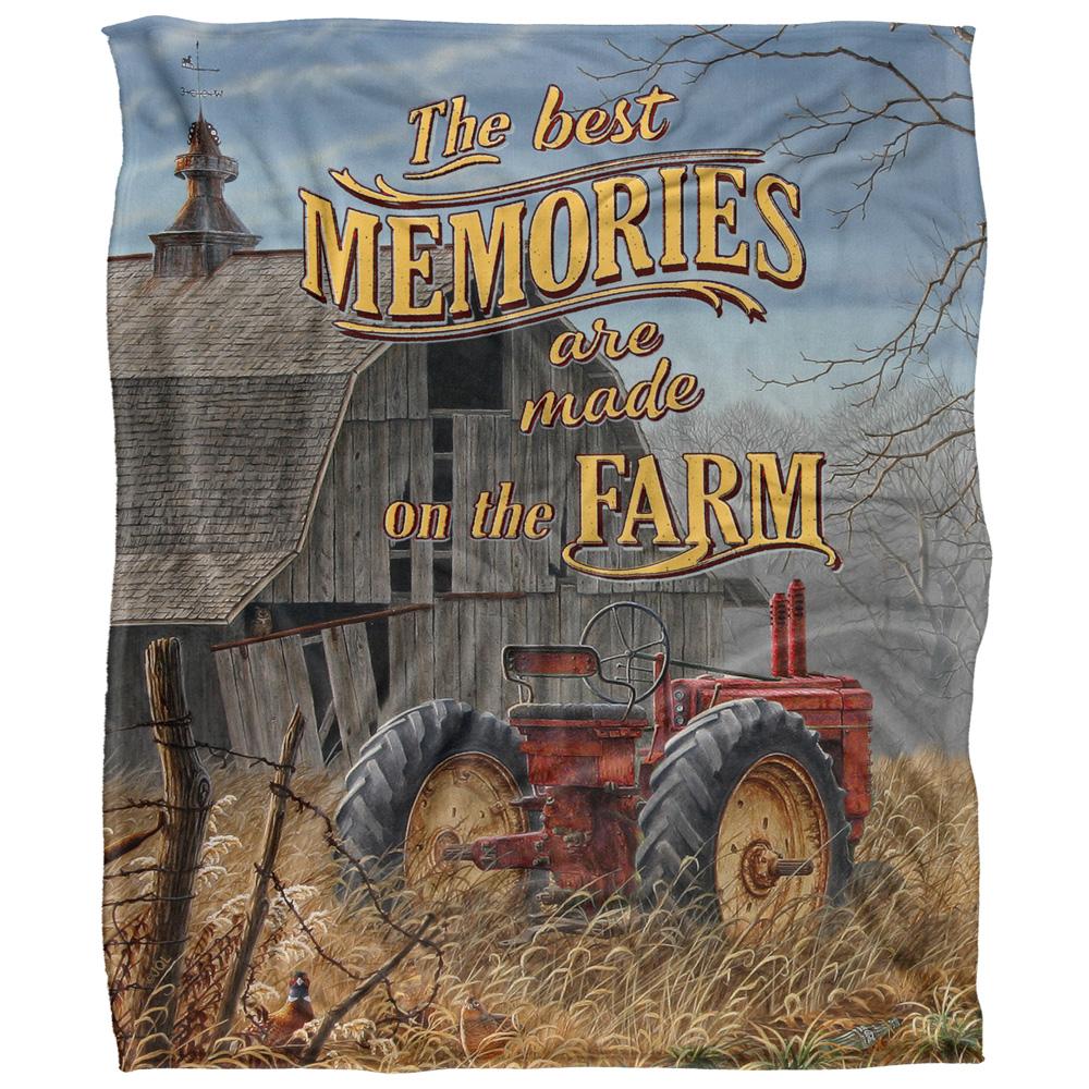 Multicoloured - Front - JQ Licensing Memories On The Farm Silky Tractor Supersoft Blanket