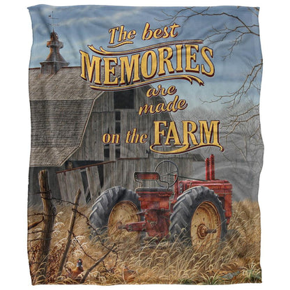 Multicoloured - Front - JQ Licensing Memories On The Farm Silky Tractor Supersoft Blanket