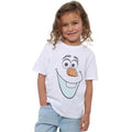 White - Side - Frozen Girls Olaf Face T-Shirt