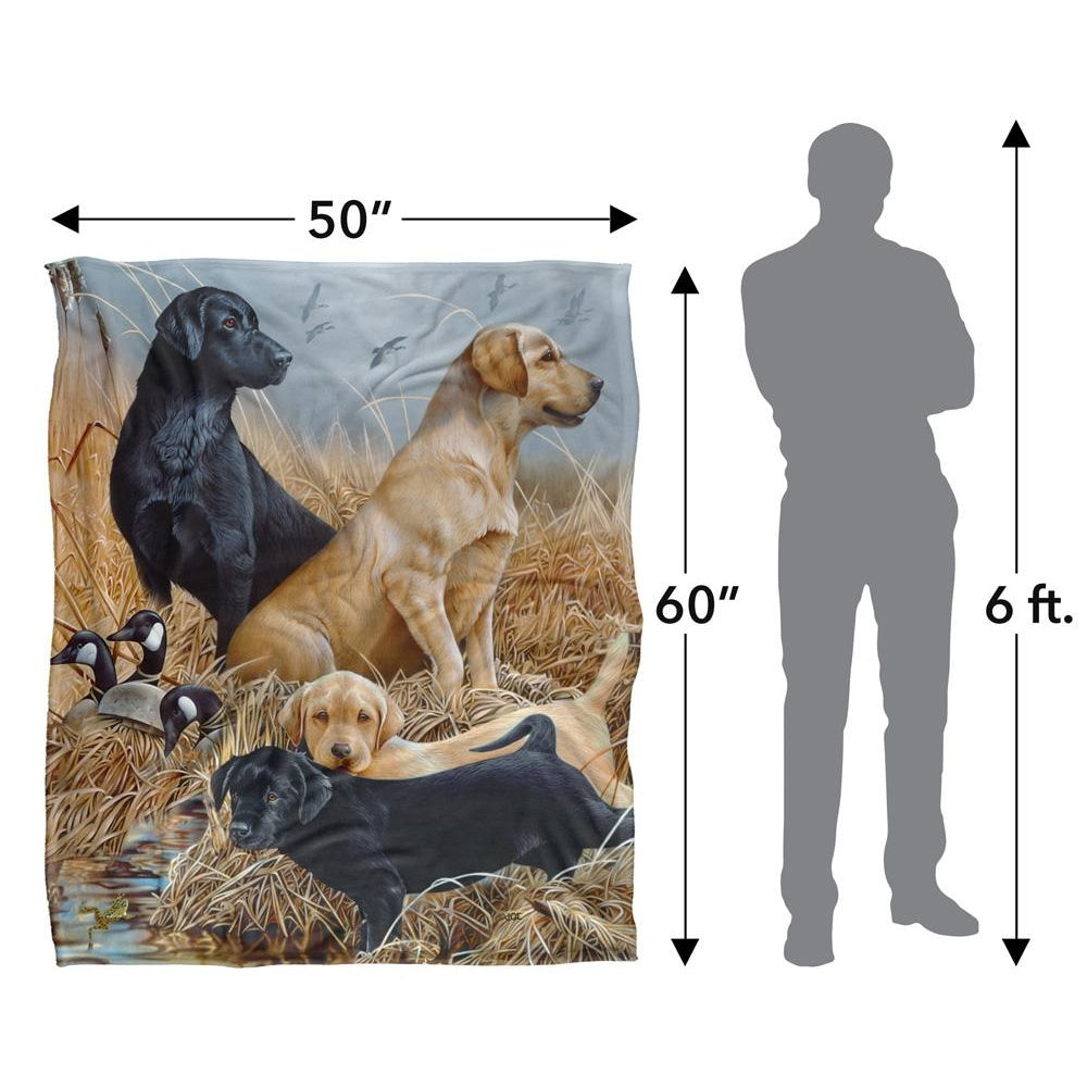 Multicoloured-Multicoloured - Lifestyle - JQ Licensing Jg-Jp Silky Labrador Hunting Supersoft Blanket