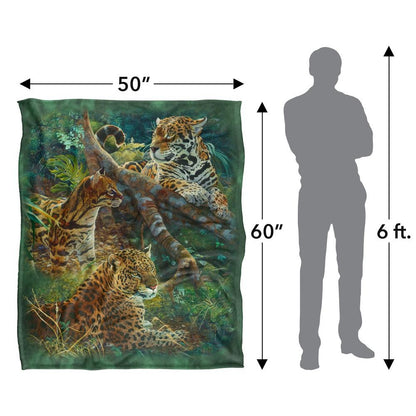 Multicoloured - Lifestyle - JQ Licensing Jmm-Jp Silky Jungle Cat Supersoft Blanket