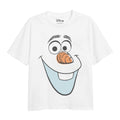 White - Front - Frozen Girls Olaf Face T-Shirt