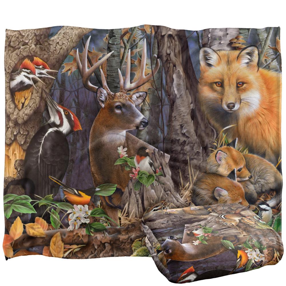Multicoloured-Multicoloured - Back - JQ Licensing Jg-Jp Silky Forest Animals Supersoft Blanket