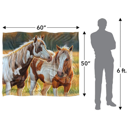 Multicoloured - Lifestyle - JQ Licensing Cf Silky Horse Supersoft Blanket