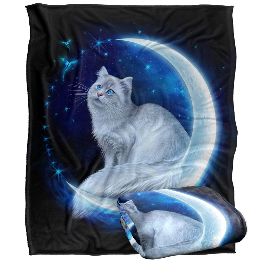 Multicoloured - Back - JQ Licensing En Silky Cat & Moon Supersoft Blanket