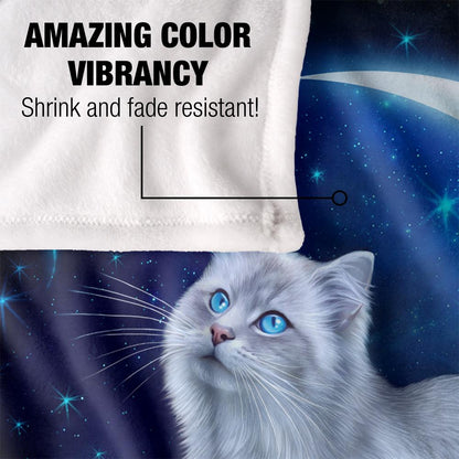 Multicoloured - Lifestyle - JQ Licensing En Silky Cat & Moon Supersoft Blanket