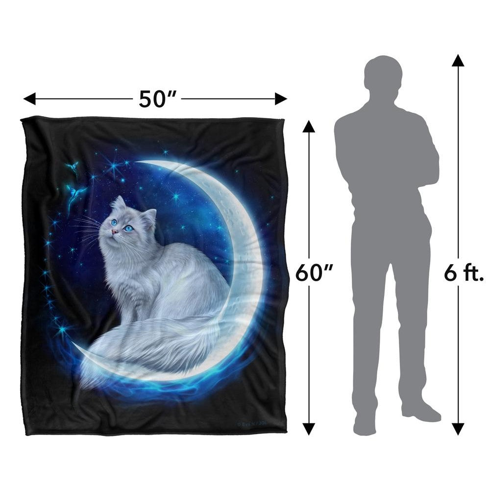 Multicoloured - Close up - JQ Licensing En Silky Cat & Moon Supersoft Blanket