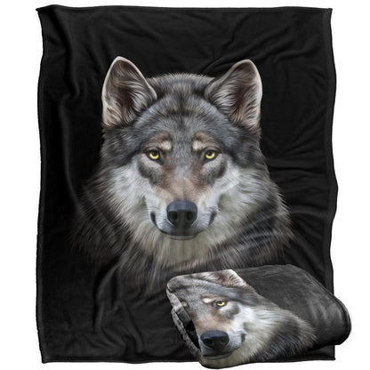Multicoloured - Back - JQ Licensing En Silky Wolf Head Supersoft Blanket