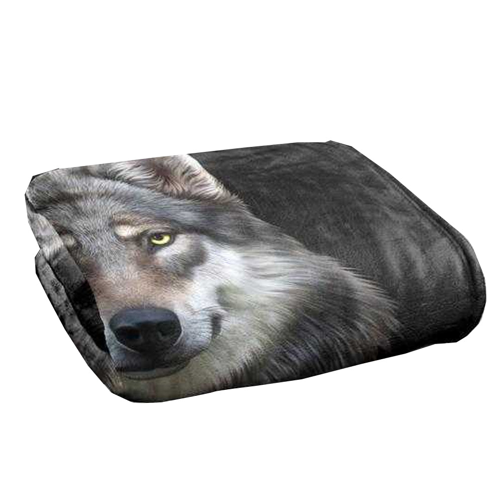 Multicoloured - Back - JQ Licensing En Silky Wolf Head Supersoft Blanket