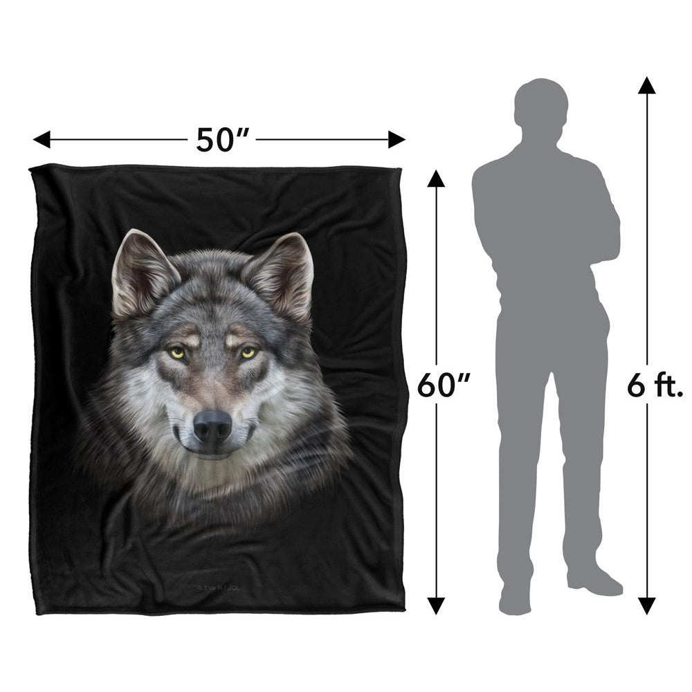 Multicoloured - Pack Shot - JQ Licensing En Silky Wolf Head Supersoft Blanket