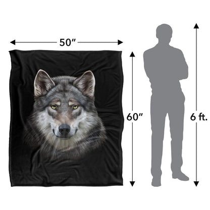 Multicoloured - Pack Shot - JQ Licensing En Silky Wolf Head Supersoft Blanket