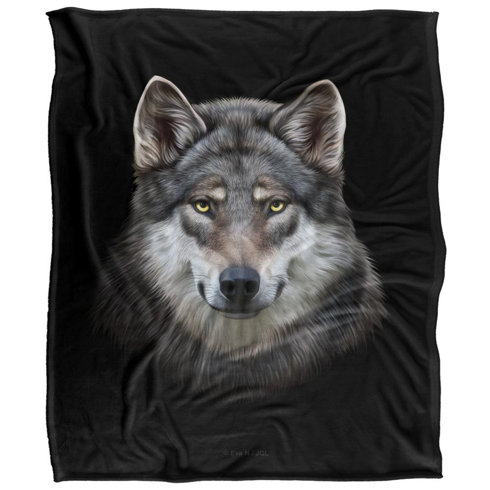 Multicoloured - Front - JQ Licensing En Silky Wolf Head Supersoft Blanket