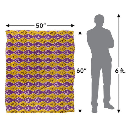 Yellow-Purple - Pack Shot - JQ Licensing Silky Patterned Fishing Supersoft Blanket