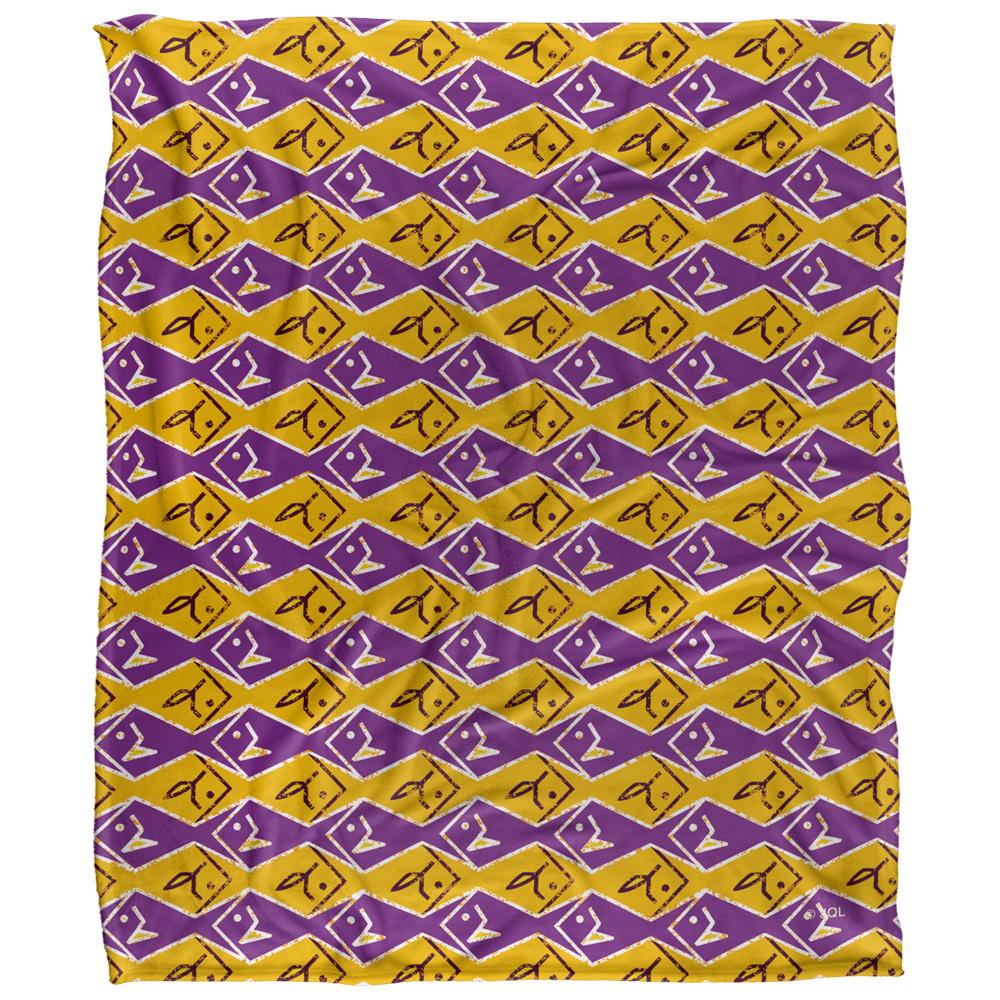 Yellow-Purple - Front - JQ Licensing Silky Patterned Fishing Supersoft Blanket