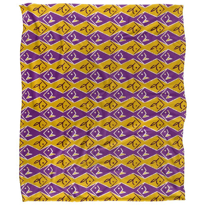 Yellow-Purple - Front - JQ Licensing Silky Patterned Fishing Supersoft Blanket