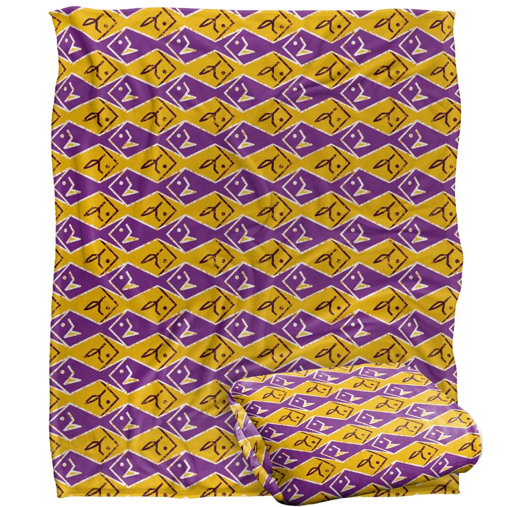 Yellow-Purple - Back - JQ Licensing Silky Patterned Fishing Supersoft Blanket
