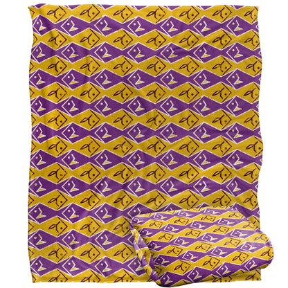Yellow-Purple - Back - JQ Licensing Silky Patterned Fishing Supersoft Blanket