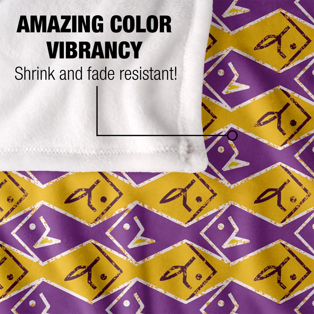 Yellow-Purple - Lifestyle - JQ Licensing Silky Patterned Fishing Supersoft Blanket