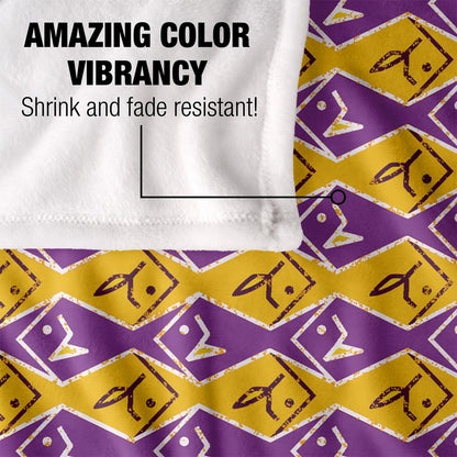 Yellow-Purple - Lifestyle - JQ Licensing Silky Patterned Fishing Supersoft Blanket