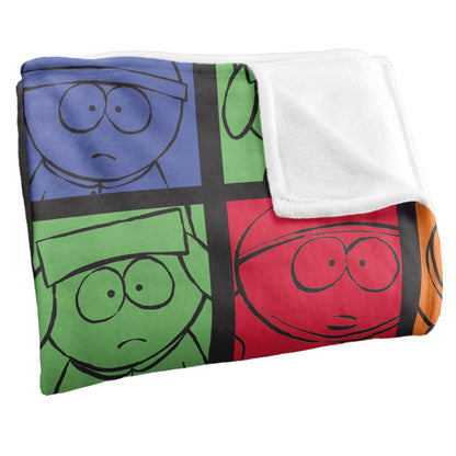 Multicoloured - Side - South Park Silky Character Collage Supersoft Blanket