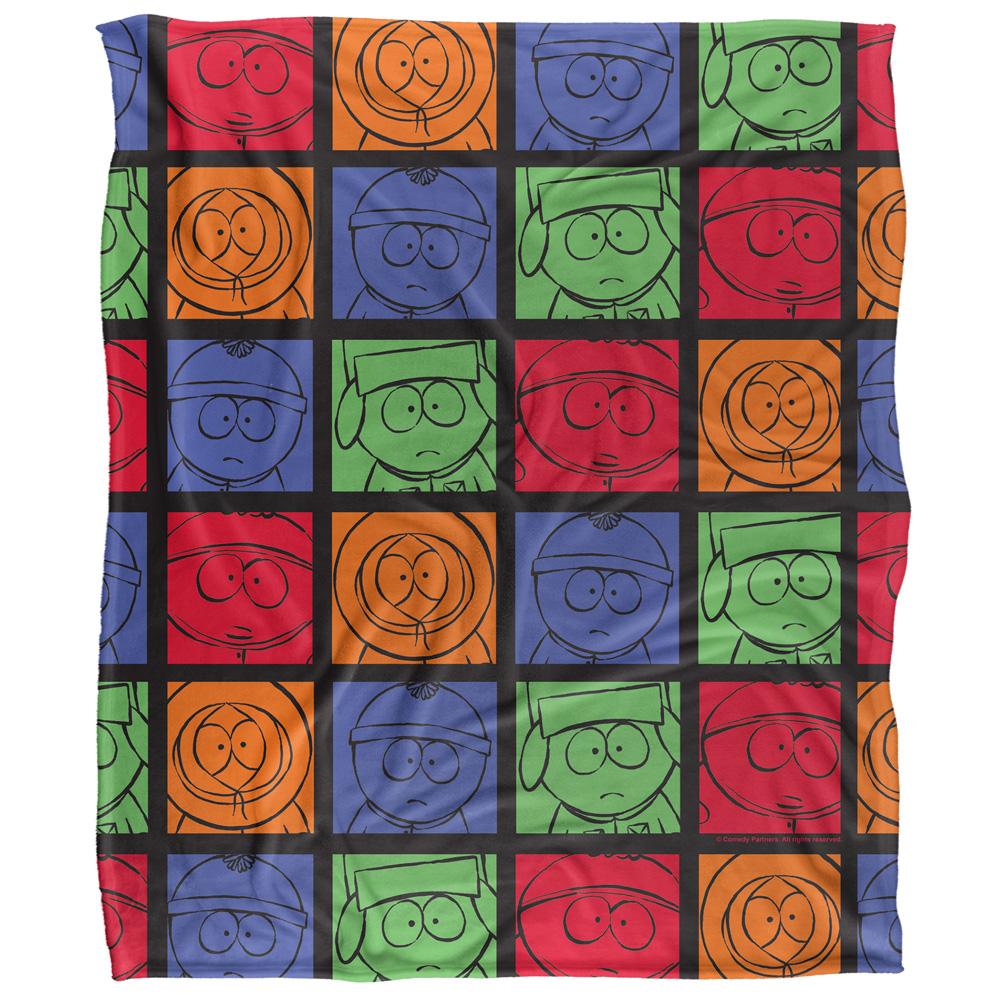 Multicoloured - Front - South Park Silky Character Collage Supersoft Blanket