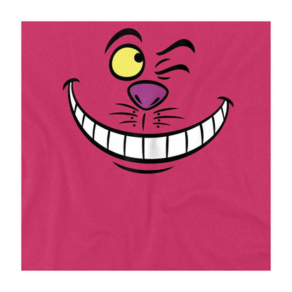 Hot Pink - Side - Alice In Wonderland Childrens-Kids Cheshire Cat Face T-Shirt