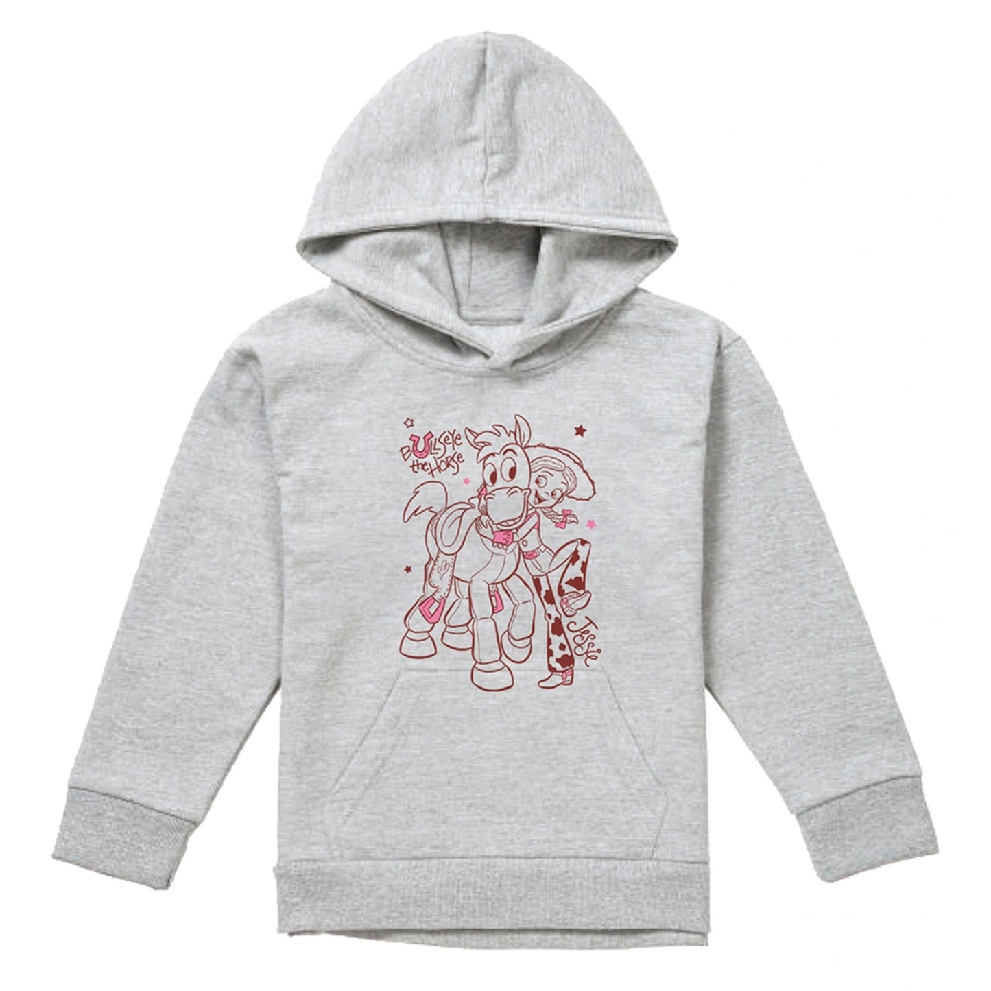 Athletic Heather - Front - Toy Story 2 Childrens-Kids Jessie & Bullseye Outline Heather Pullover Hoodie