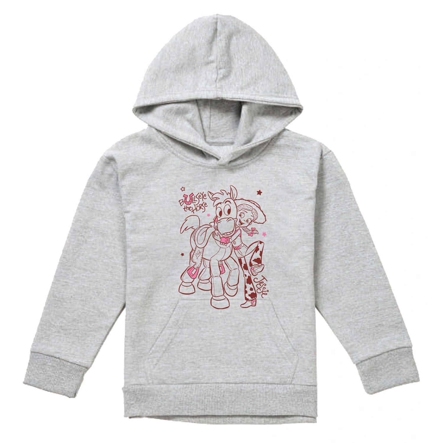 Athletic Heather - Front - Toy Story 2 Childrens-Kids Jessie & Bullseye Outline Heather Pullover Hoodie