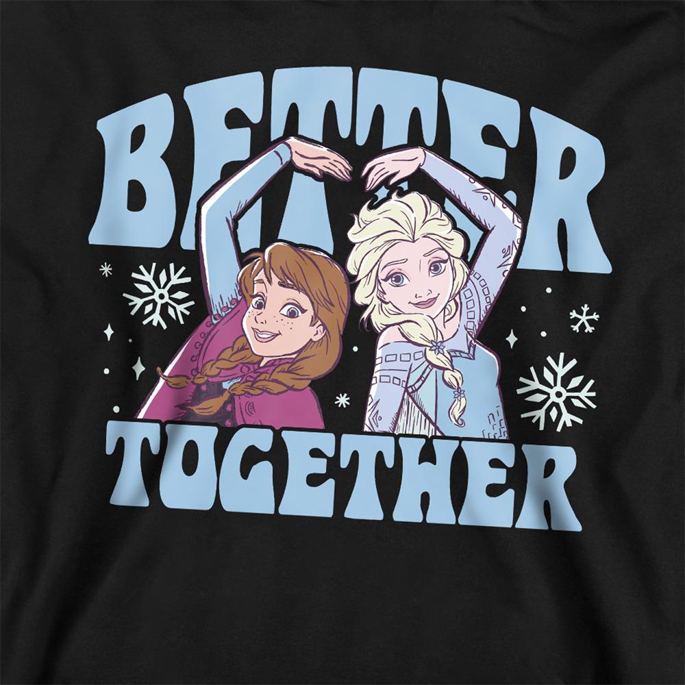 Athletic Heather-Athletic Heather - Back - Frozen Childrens-Kids Better Together Elsa & Anna Heather Pullover Hoodie